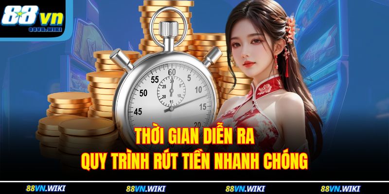 Thời gian diễn ra quy trình rút tiền nhanh chóng